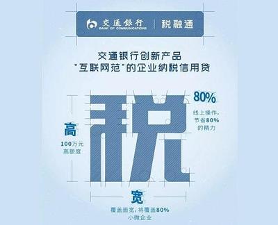 百萬高額度助力小微企業(yè),交通銀行推出&ldquo;稅融通&rdquo;納稅信用貸